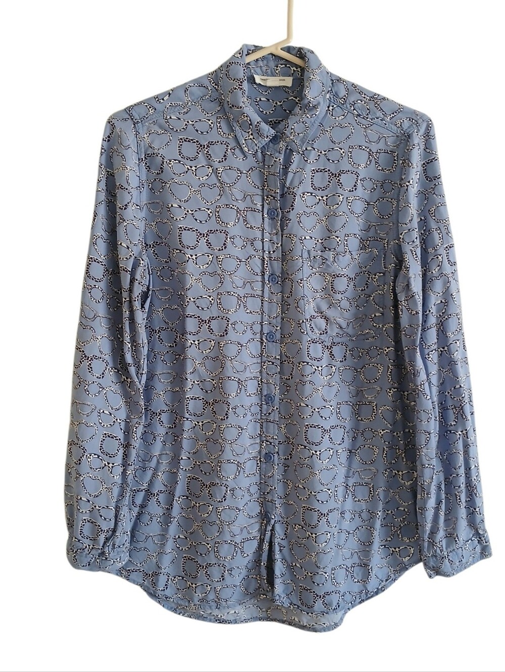 BEACH LUNCH LOUNGE Novelty Sunglasses Long Sleeve Button Up Women's M Loose Fit